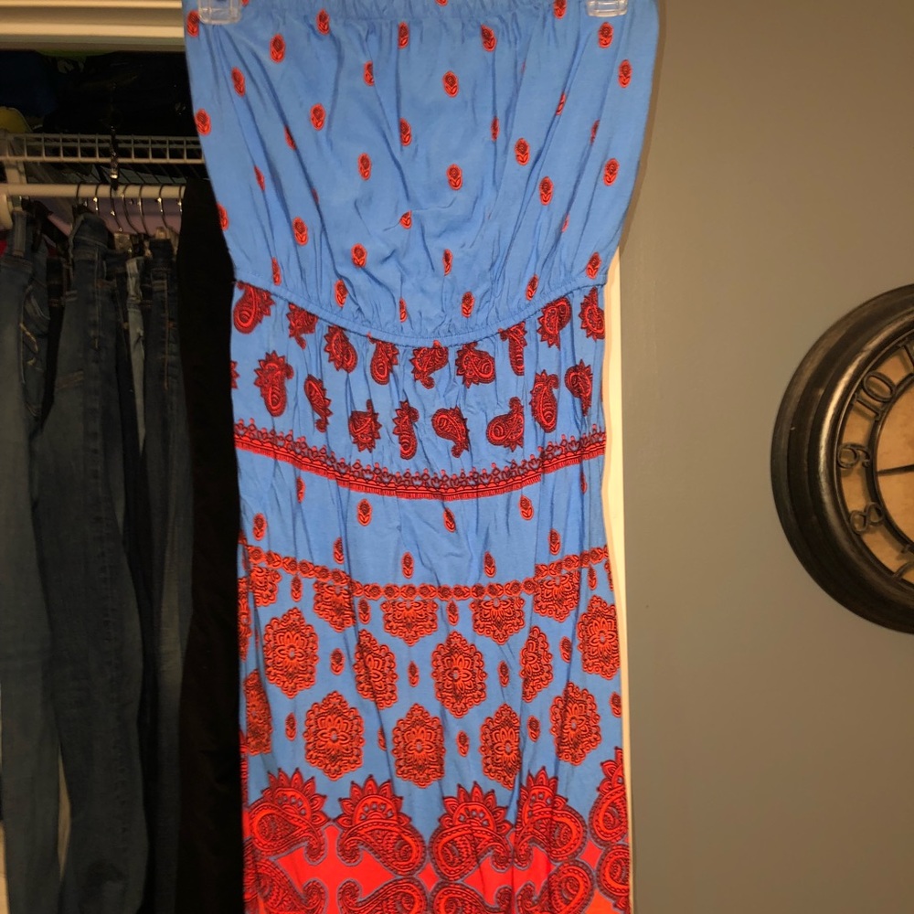 Old navy paisley strapless dress